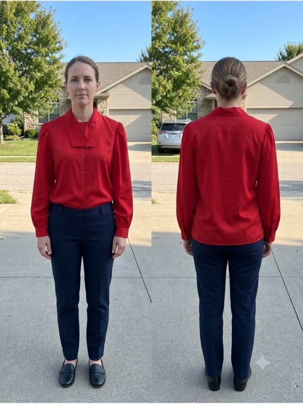 Vintage Tuttleman Shirt Co Red Secretary Blouse 1982 Anniversary Commemorative 8